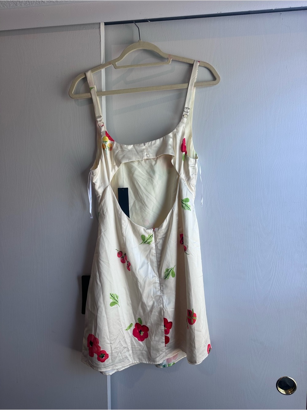 Lulu's Cream Mini Dress with Red Floral Print - Picture 4 of 5